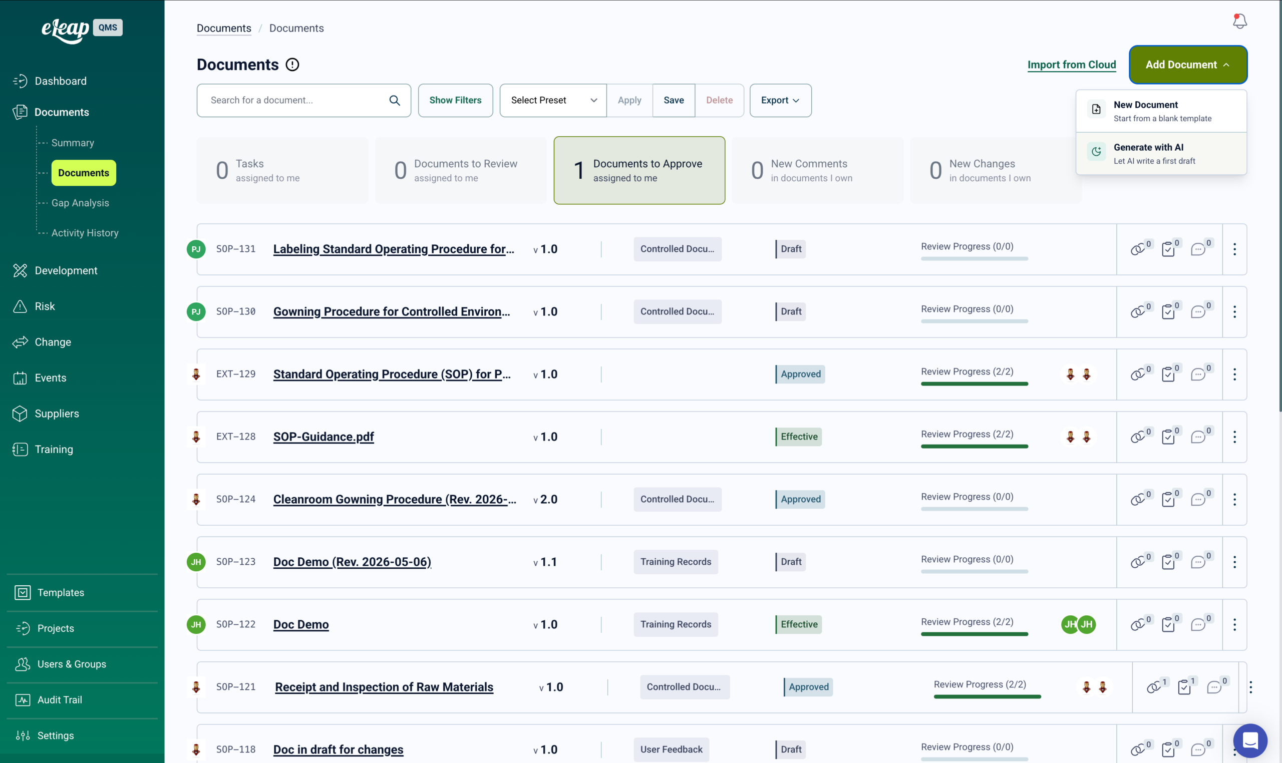 eLeaP eQMS - Document management made easy